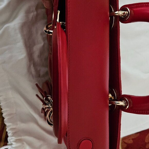 Christian Dior East and West red leather bag - Picture 7 of 12